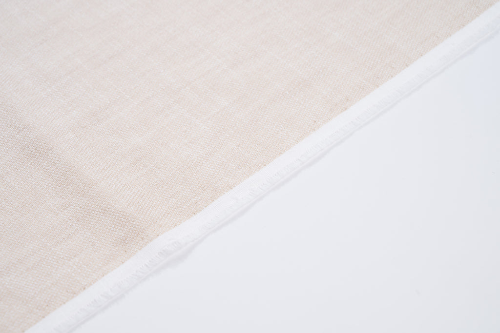 Luxury 100% Linen Trouser Fabric Ecru Beige 210g 1.6m For Bespoke Summer Pants