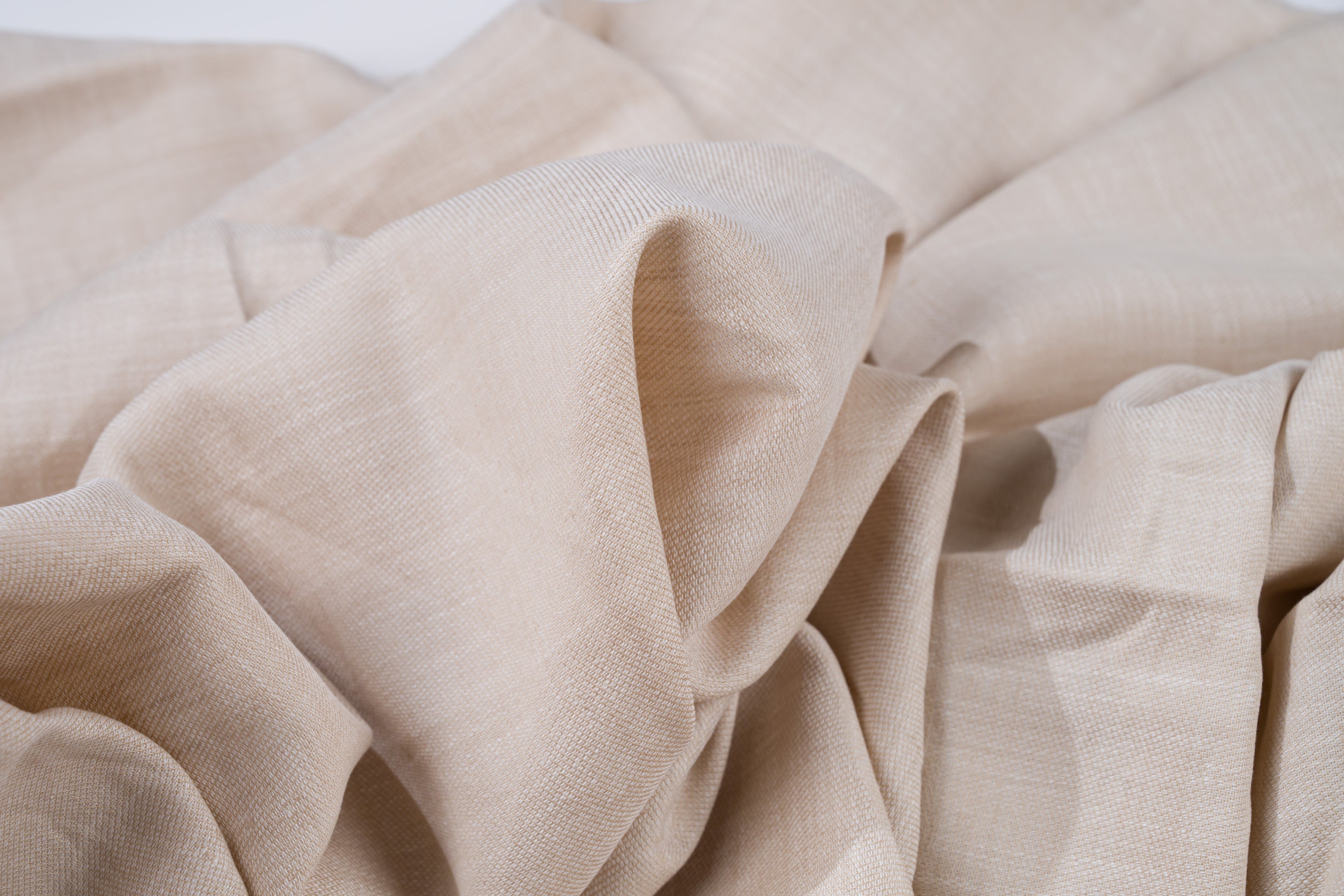 Luxury 100% Linen Trouser Fabric Ecru Beige 210g 1.6m For Bespoke Summer Pants