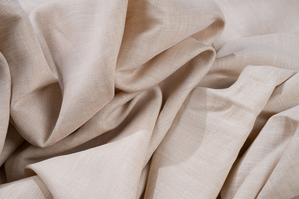 Luxury 100% Linen Trouser Fabric Ecru Beige 210g 1.6m For Bespoke Summer Pants