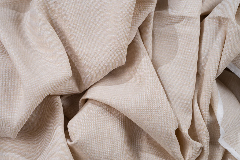 Luxury 100% Linen Trouser Fabric Ecru Beige 210g 1.6m For Bespoke Summer Pants