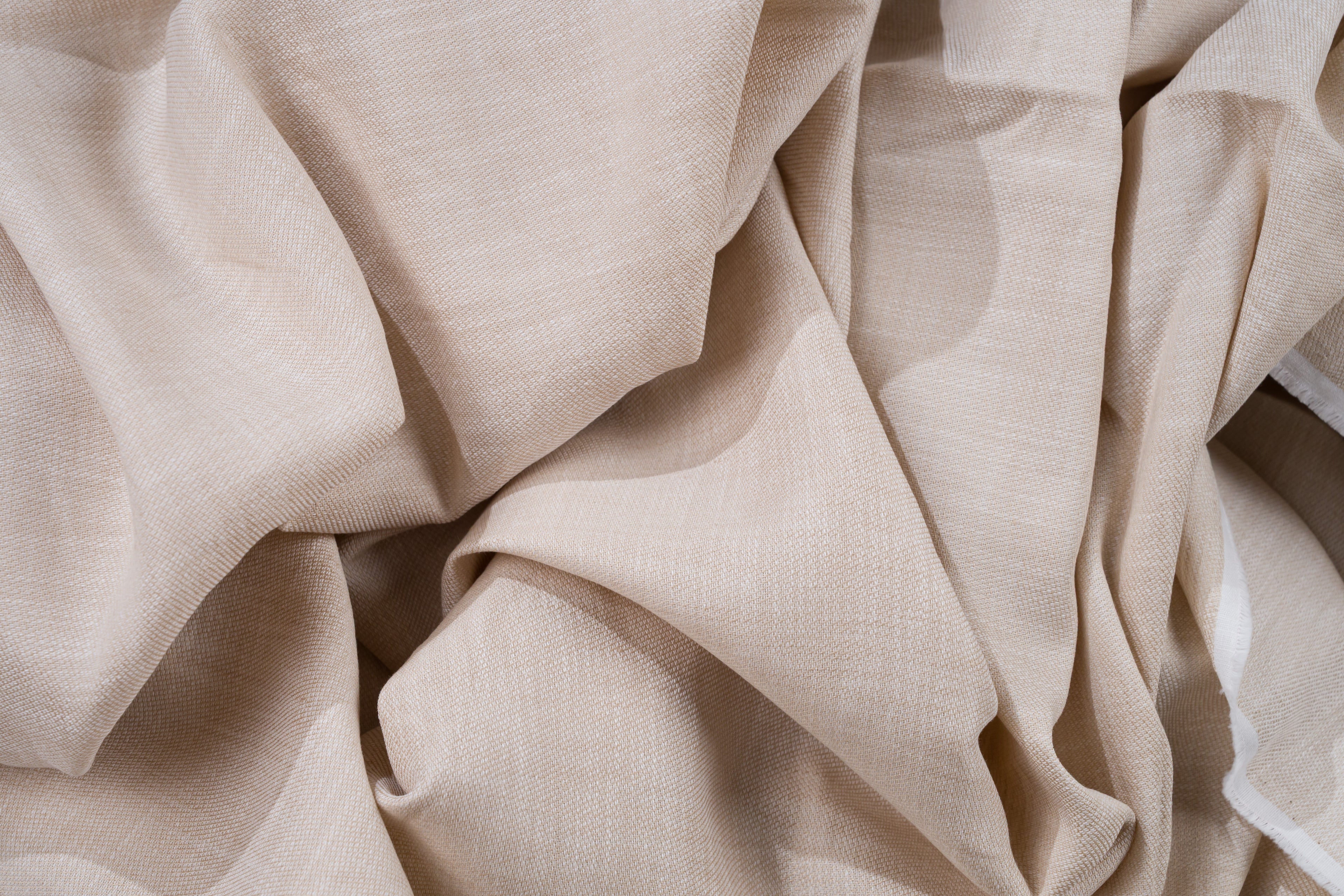 Luxury 100% Linen Trouser Fabric Ecru Beige 210g 1.6m For Bespoke Summer Pants