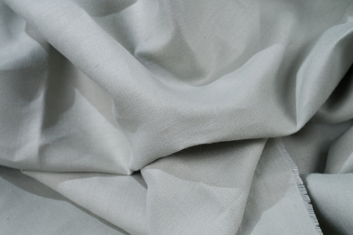 Luxury 100% Cotton Trouser Fabric Light Grey Sage 280g 3.2m For Bespoke Chinos