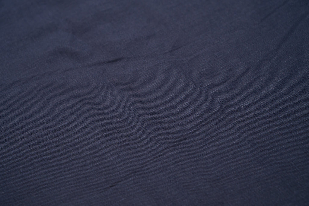Luxury Linen Cotton Trouser Fabric Navy Blue 220g 1.7m For Bespoke Chinos Italy