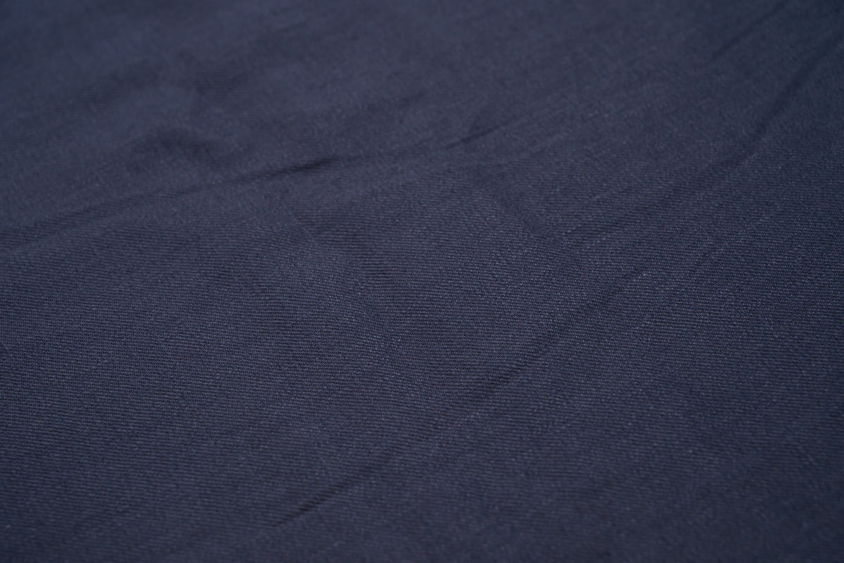 Luxury Linen Cotton Trouser Fabric Navy Blue 220g 1.7m For Bespoke Chinos Italy