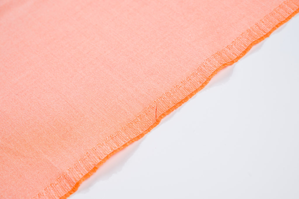 Luxury 100% Cotton Shirt Fabric Orange Peach 180g 1.7m For Bespoke Shirt Italy