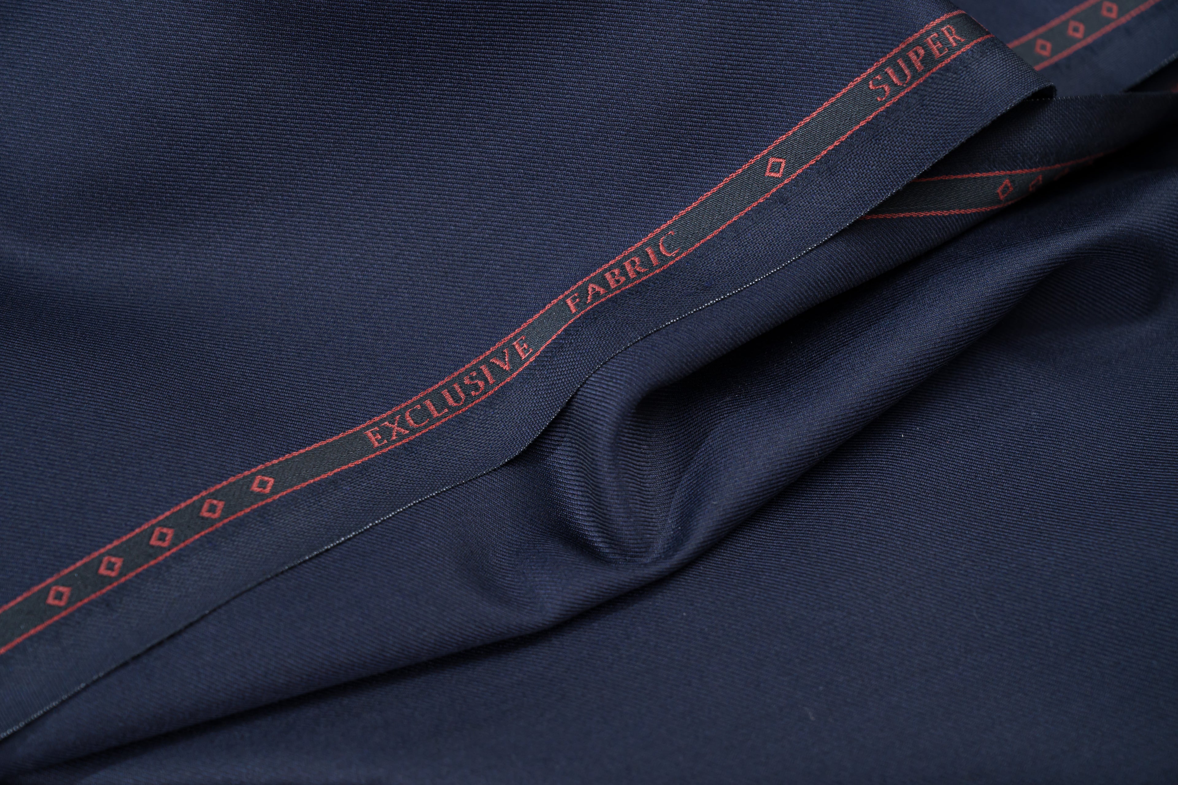 Drago Biella Super 120s Pure Wool Suit Fabric Navy Blue 260g 3.1m Bespoke Italy