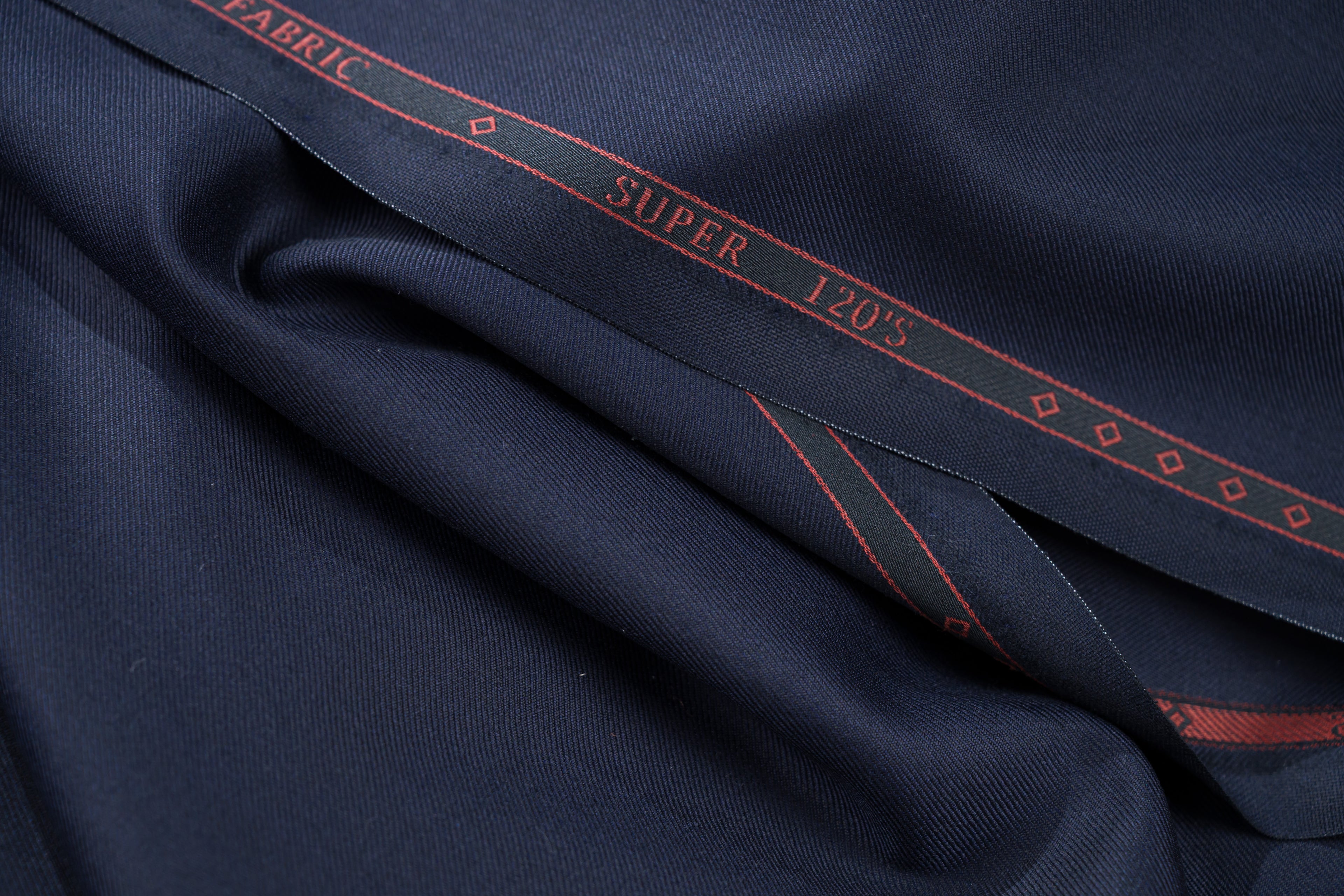 Drago Biella Super 120s Pure Wool Suit Fabric Navy Blue 260g 3.1m Bespoke Italy