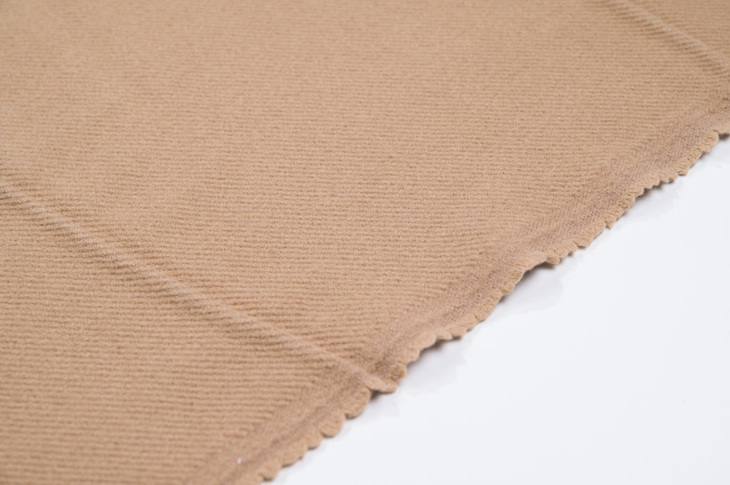 Vintage 100% Wool Jacketing - 2.8m - 380g - Heavyweight Camel Beige Twill Cloth