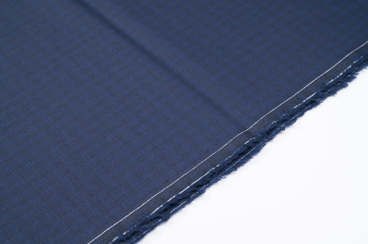 Vintage Navy Blue Wool Suiting - 2.7m - 100% Virgin Wool - 240g