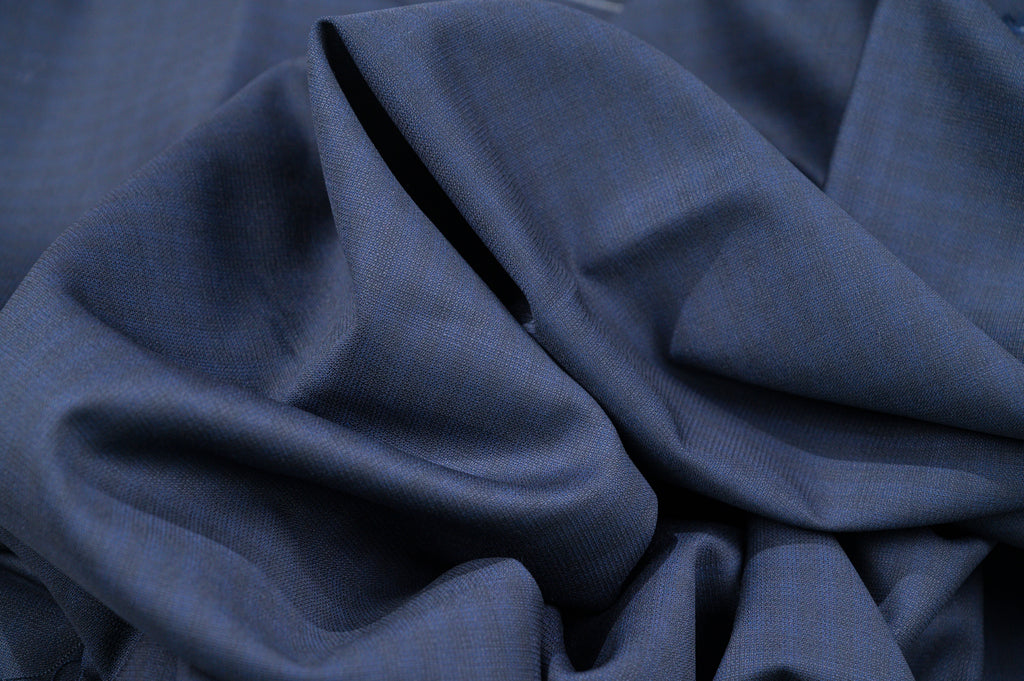 Vintage Navy Blue Wool Suiting - 2.7m - 100% Virgin Wool - 240g