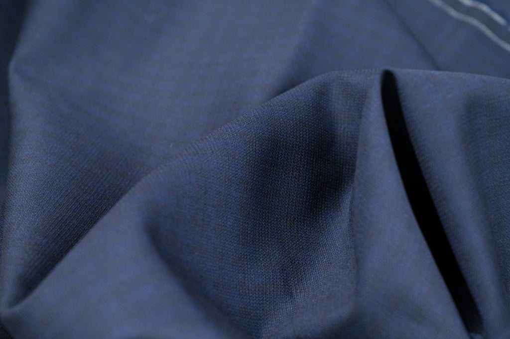 Vintage Navy Blue Wool Suiting - 2.7m - 100% Virgin Wool - 240g