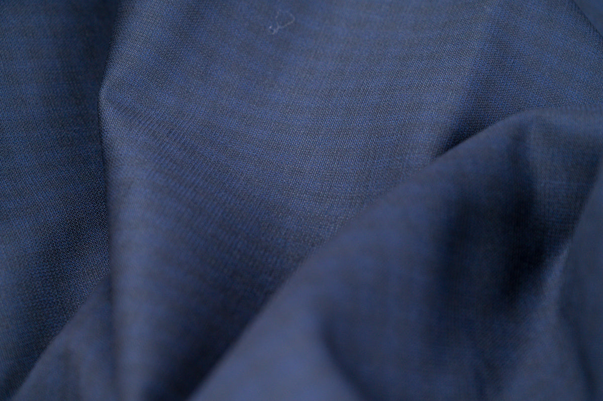 Vintage Navy Blue Wool Suiting - 2.7m - 100% Virgin Wool - 240g
