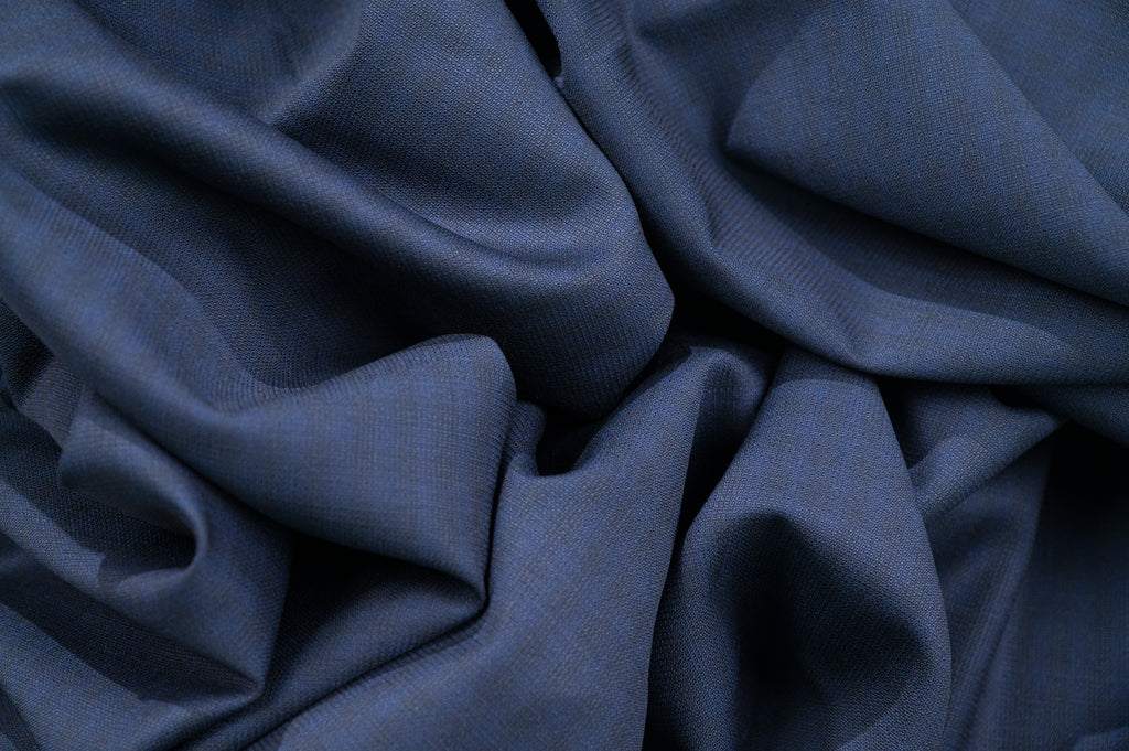 Vintage Navy Blue Wool Suiting - 2.7m - 100% Virgin Wool - 240g