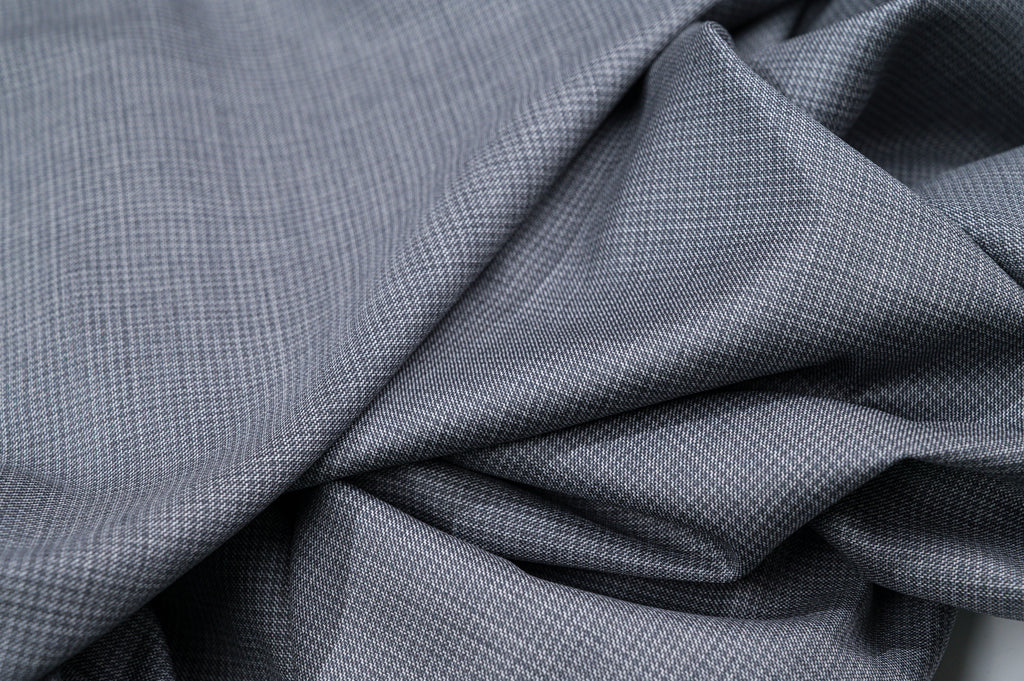 Vintage Grey Houndstooth Wool - 100% Virgin Wool - 260g - Classic Pied de poule