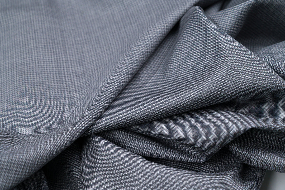 Vintage Grey Houndstooth Wool - 100% Virgin Wool - 260g - Classic Pied de poule