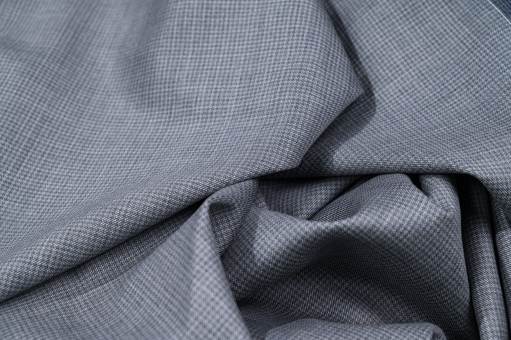 Vintage Grey Houndstooth Wool - 100% Virgin Wool - 260g - Classic Pied de poule