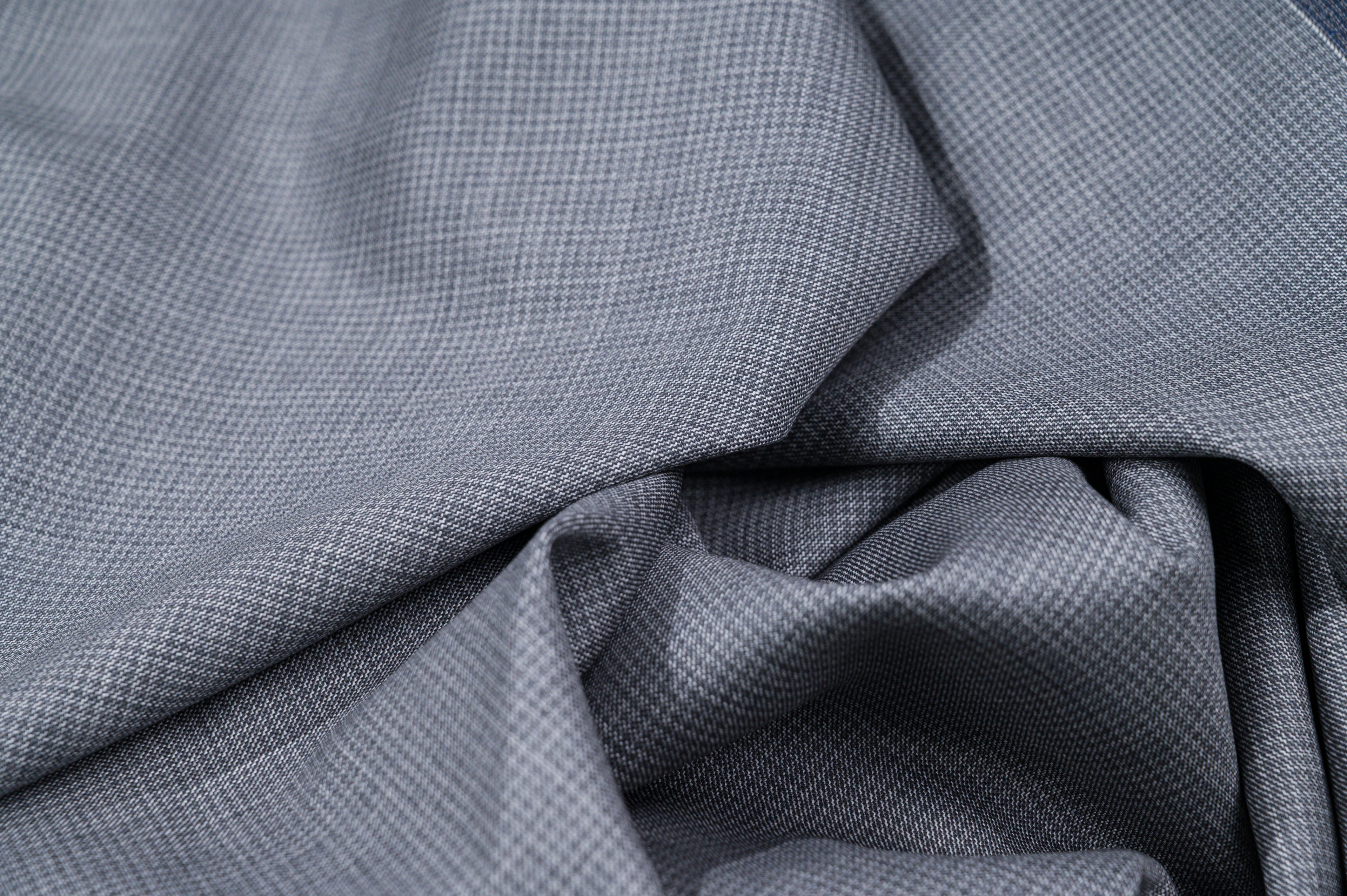 Vintage Grey Houndstooth Wool - 100% Virgin Wool - 260g - Classic Pied de poule