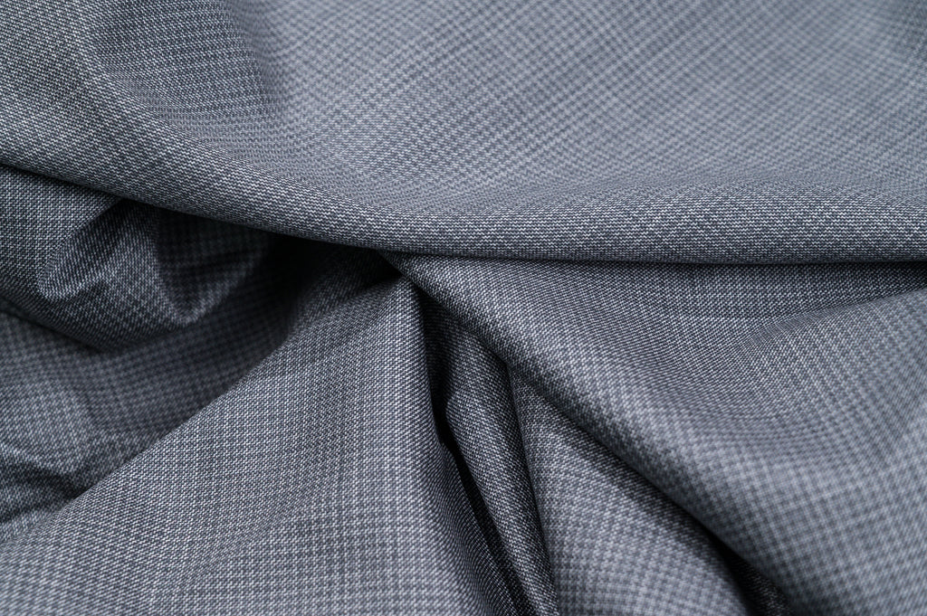 Vintage Grey Houndstooth Wool - 100% Virgin Wool - 260g - Classic Pied de poule