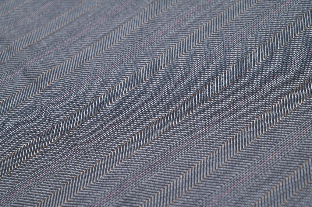Vintage Wool Suiting - 3m - 100% Virgin Wool - 250g - Herringbone w/ Red Stripe