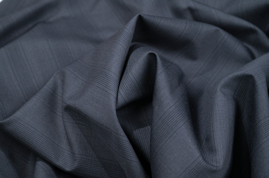 Premium Vintage Black Wool Fabric - 2.8m - 100% Virgin Wool - 240g