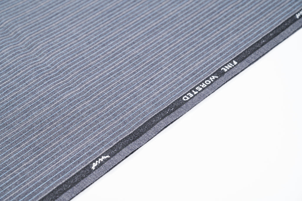 Vintage Fine Worsted Made in England - 2.8m - 240g - 100% Wool - Grey