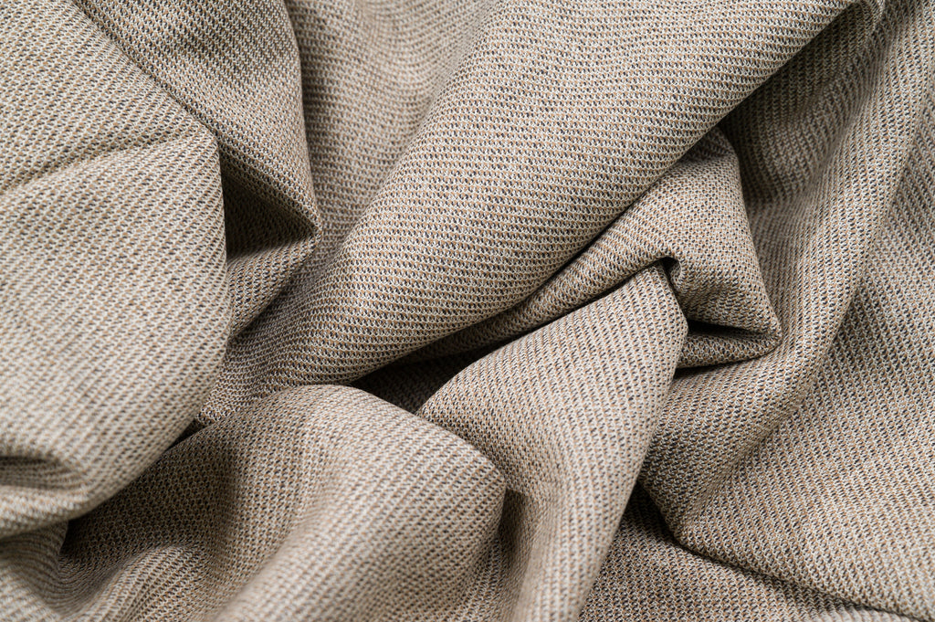 Vintage 100% Wool Jacketing - 3m - 280g - Beige Honeycomb Weave - Textured Cloth