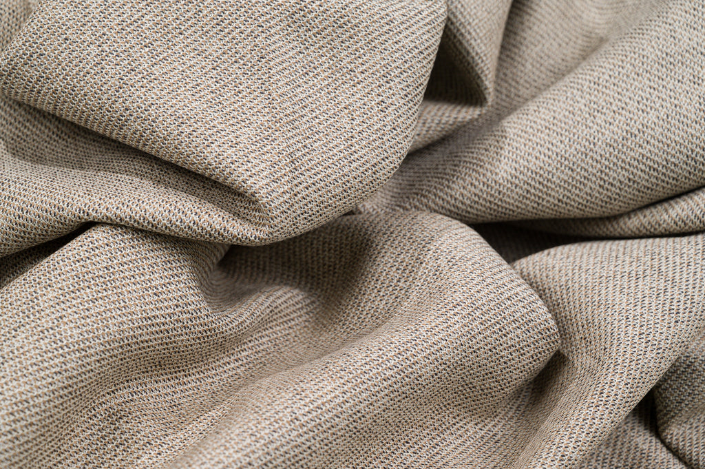 Vintage 100% Wool Jacketing - 3m - 280g - Beige Honeycomb Weave - Textured Cloth