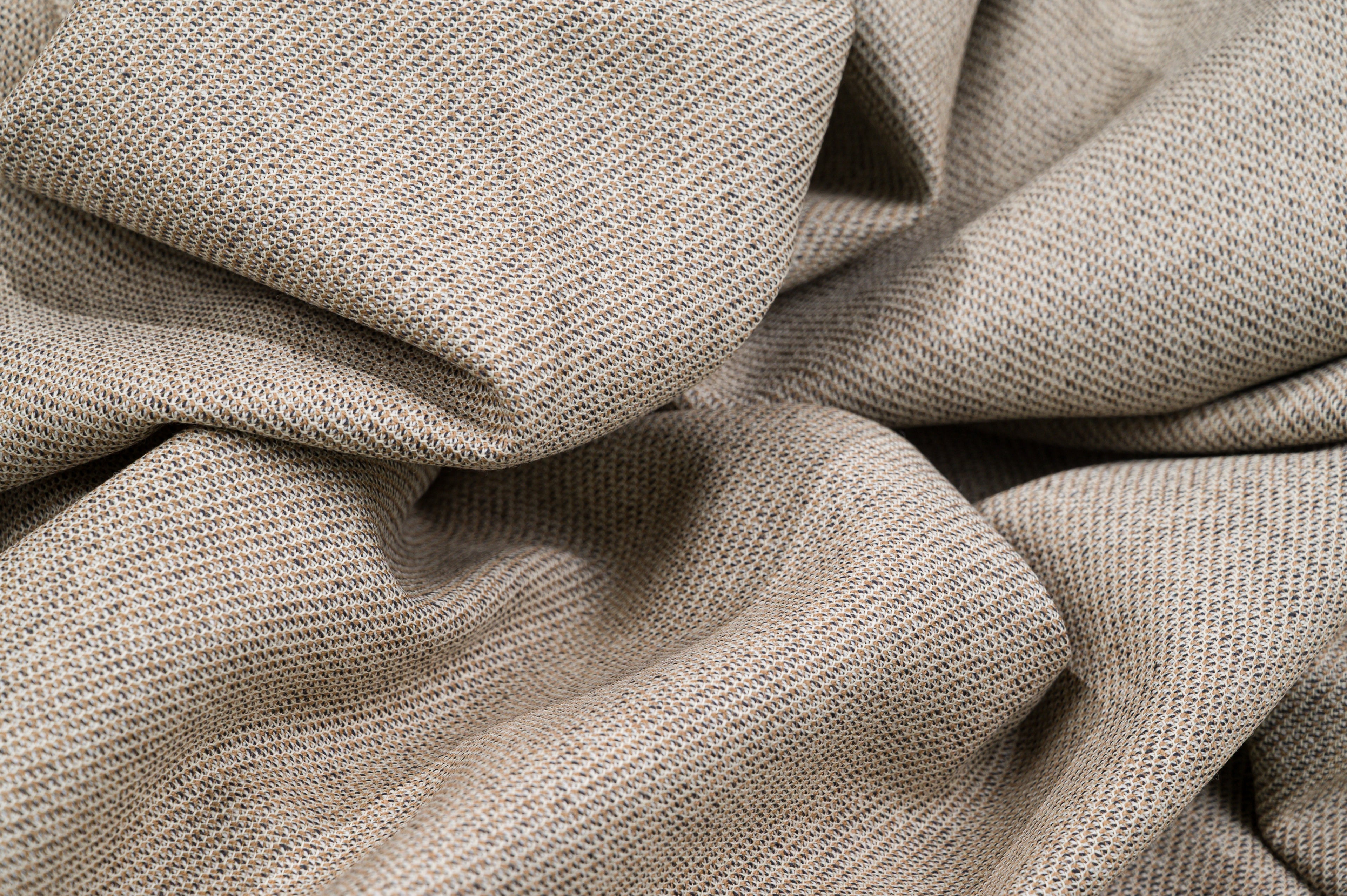 Vintage 100% Wool Jacketing - 3m - 280g - Beige Honeycomb Weave - Textured Cloth