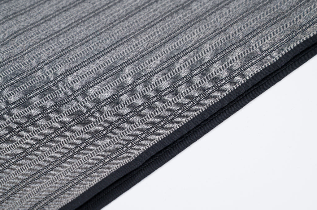 Vintage Grey Herringbone Pinstripe Wool  2.5m  300g  100% Virgin Wool Jacketing