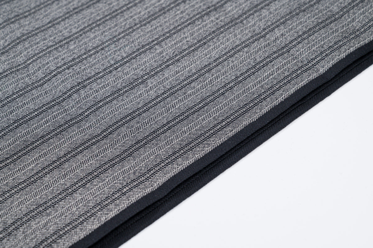 Vintage Grey Herringbone Pinstripe Wool  2.5m  300g  100% Virgin Wool Jacketing