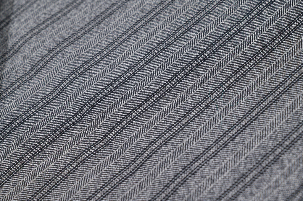 Vintage Grey Herringbone Pinstripe Wool  2.5m  300g  100% Virgin Wool Jacketing