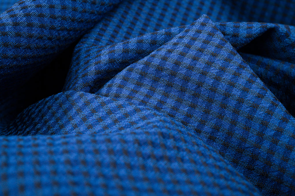 Vintage Seersucker Wool Fabric