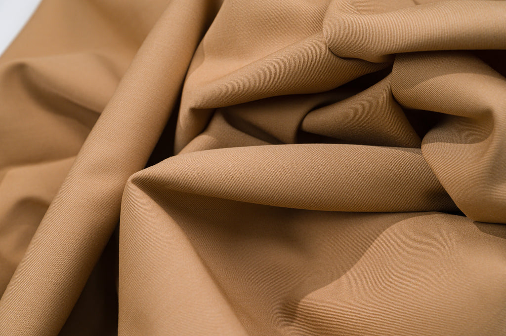 Vintage Camel Suiting Fabric - 2.8m - Wool Blend - 255g - Solid Camel Tan Twill