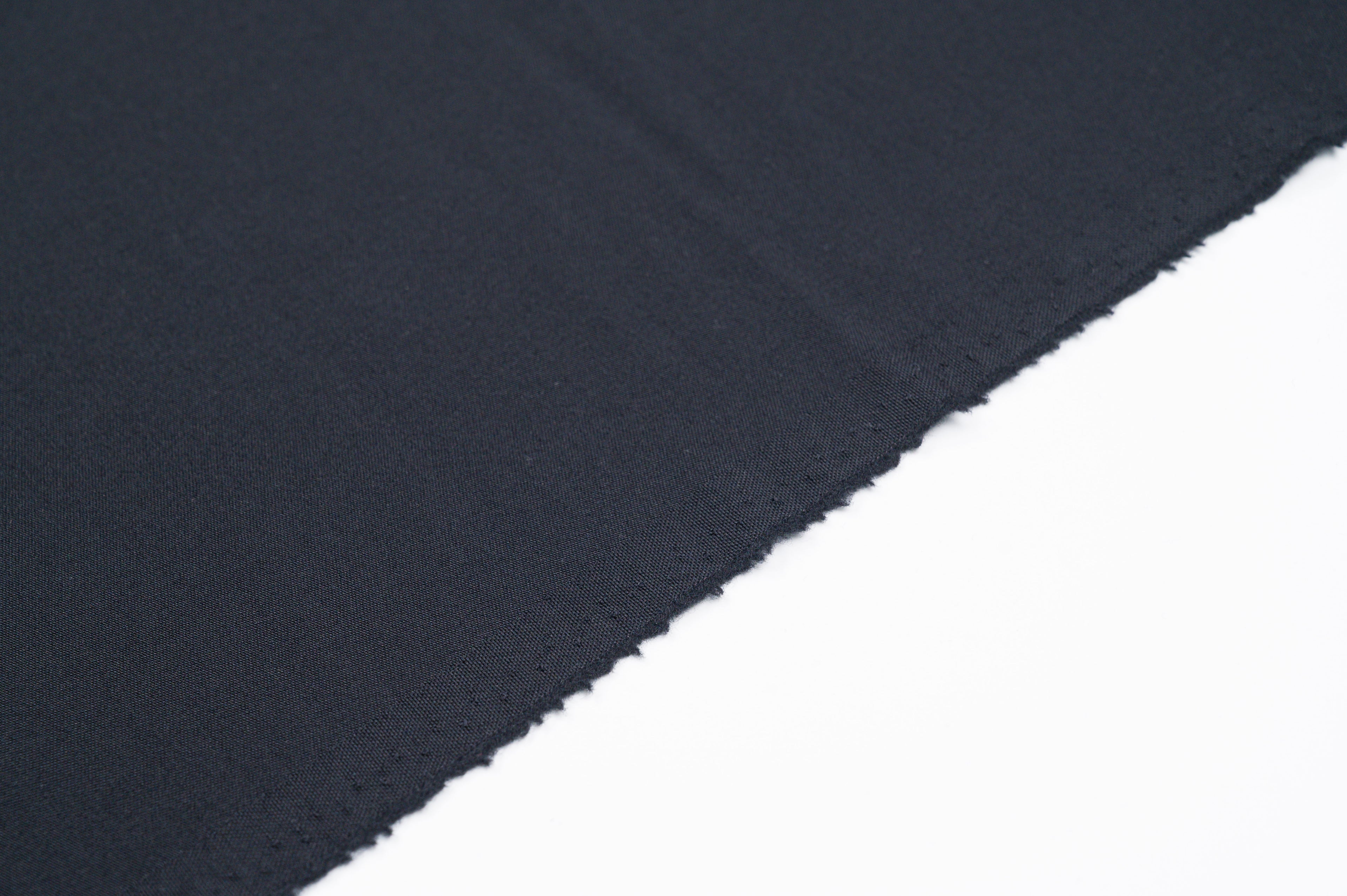 Vintage 100% Wool Jacketing - 2.5m - 225g - Pure Black Lightweight Suit Fabric