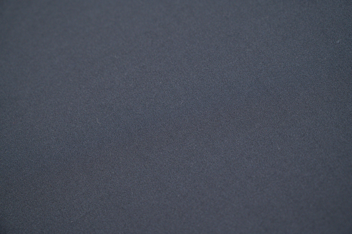 Vintage 100% Wool Jacketing - 2.5m - 225g - Pure Black Lightweight Suit Fabric