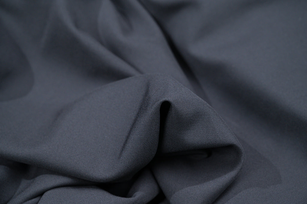 Vintage 100% Wool Jacketing - 2.5m - 225g - Pure Black Lightweight Suit Fabric