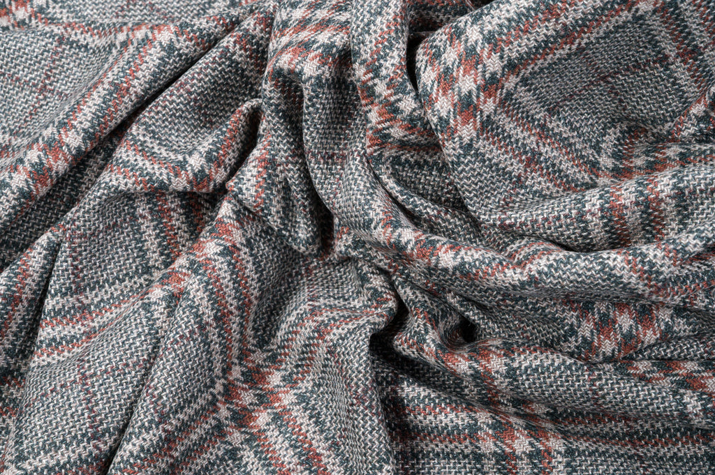 Vintage Jacketing Fabric Wool Silk Linen