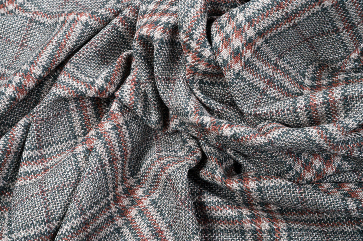 Vintage Jacketing Fabric Wool Silk Linen