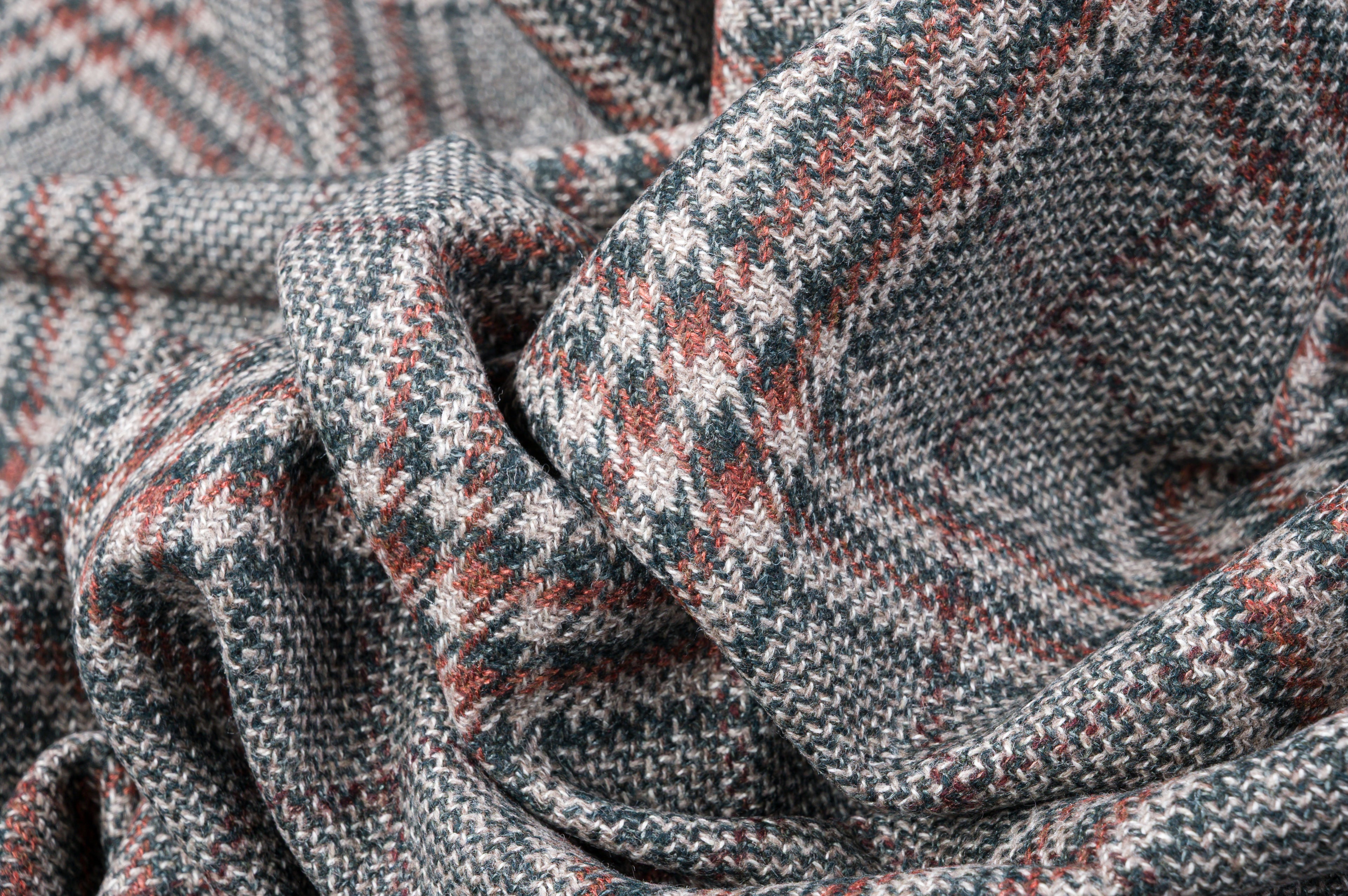 Vintage Jacketing Fabric Wool Silk Linen