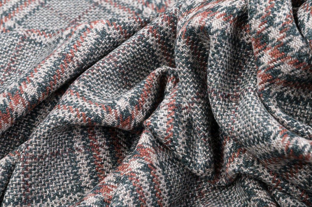 Vintage Jacketing Fabric Wool Silk Linen