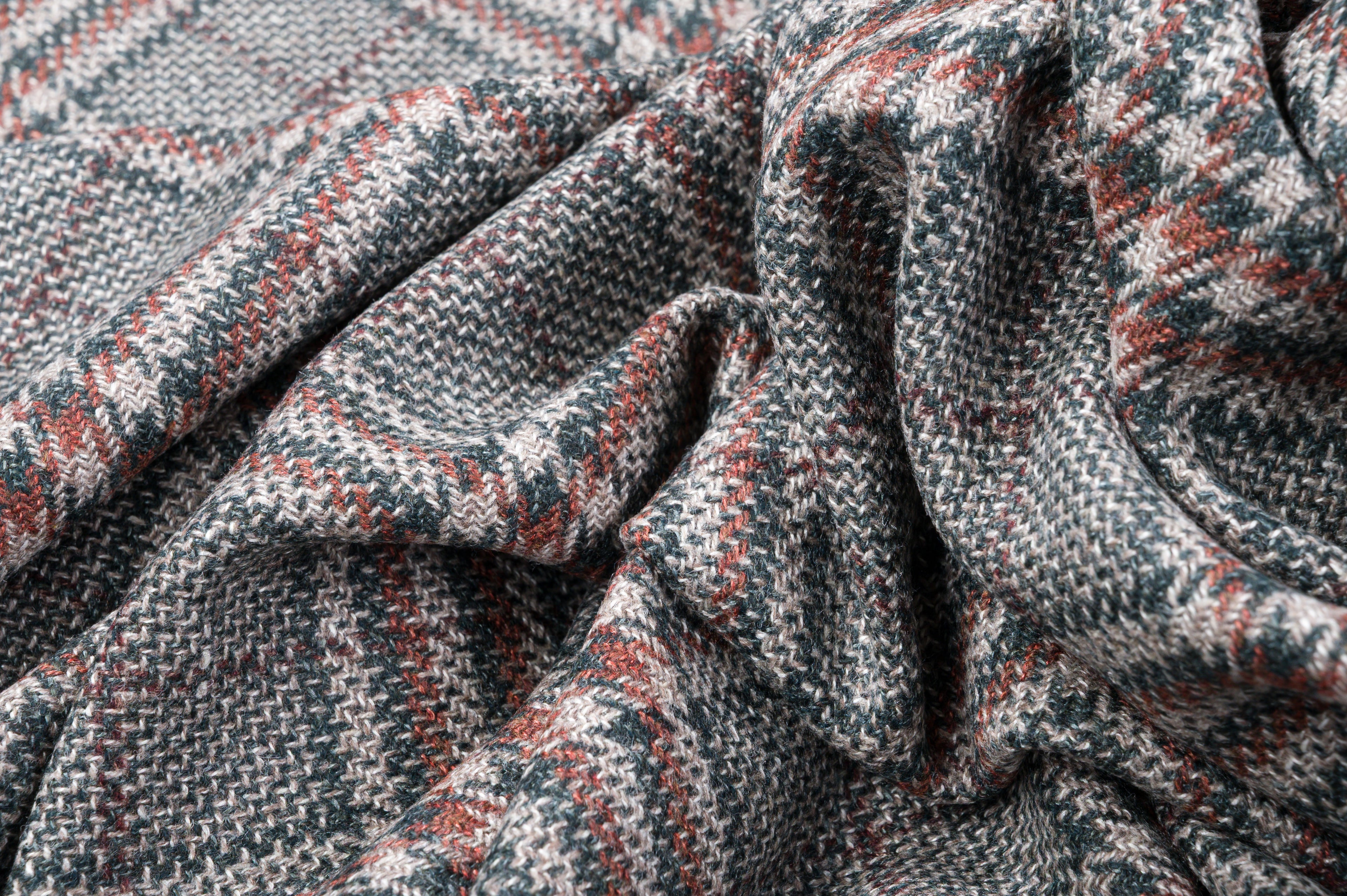 Vintage Jacketing Fabric Wool Silk Linen