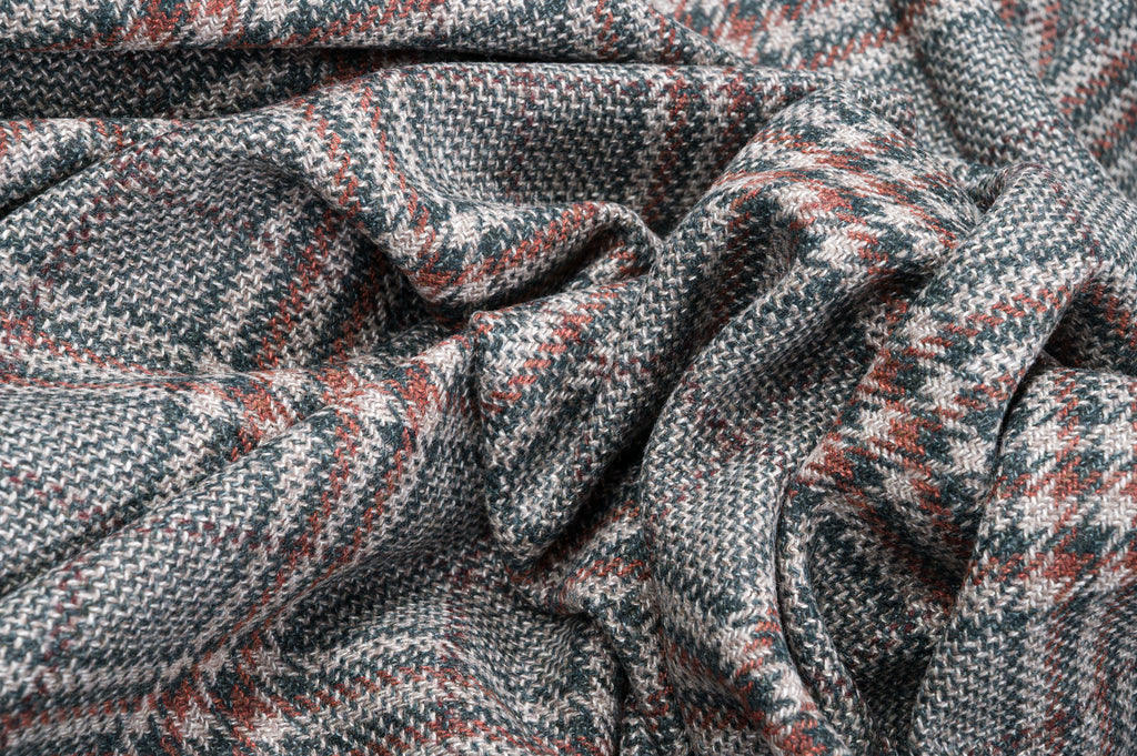 Vintage Jacketing Fabric Wool Silk Linen