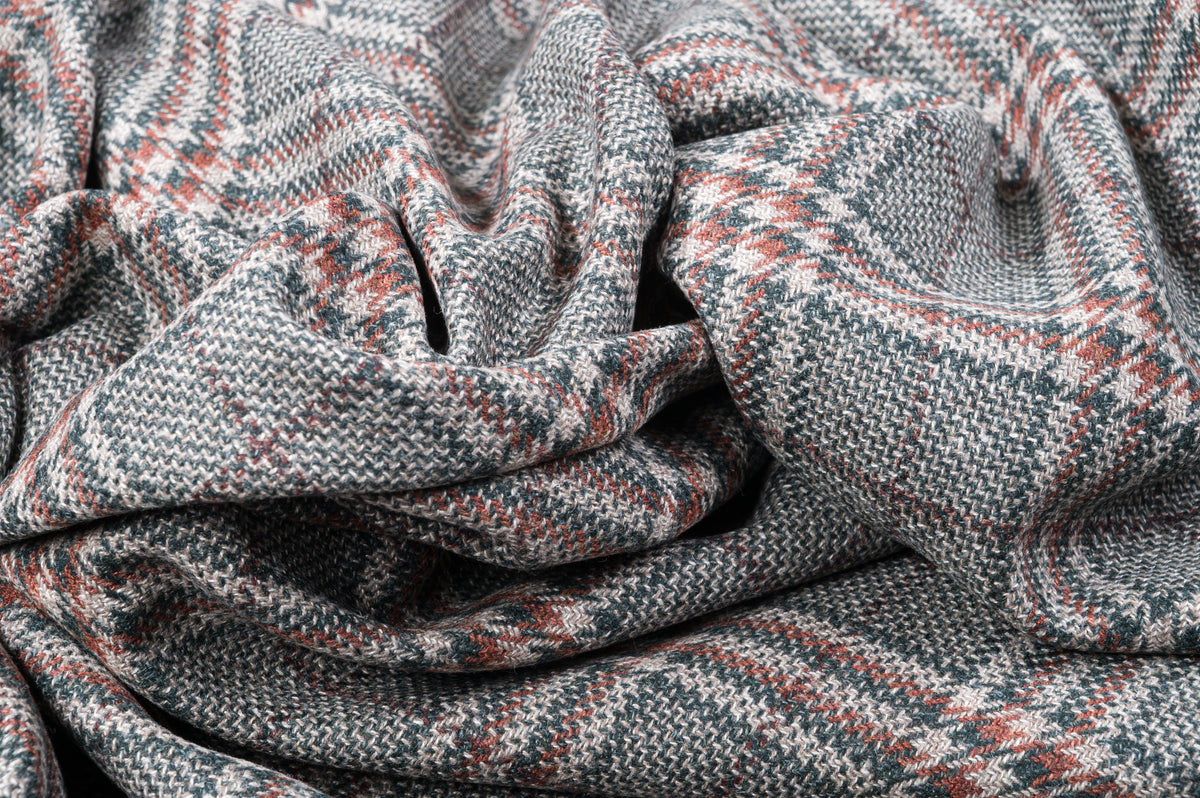 Vintage Jacketing Fabric Wool Silk Linen