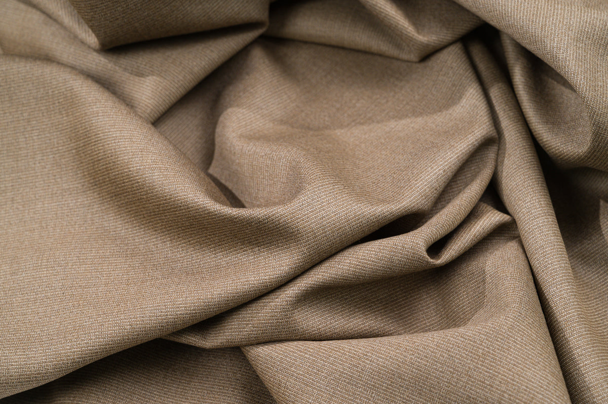 Vintage 100% Wool Suiting - 3.1m - 295g - Golden Beige Twill - Ideal for Suits