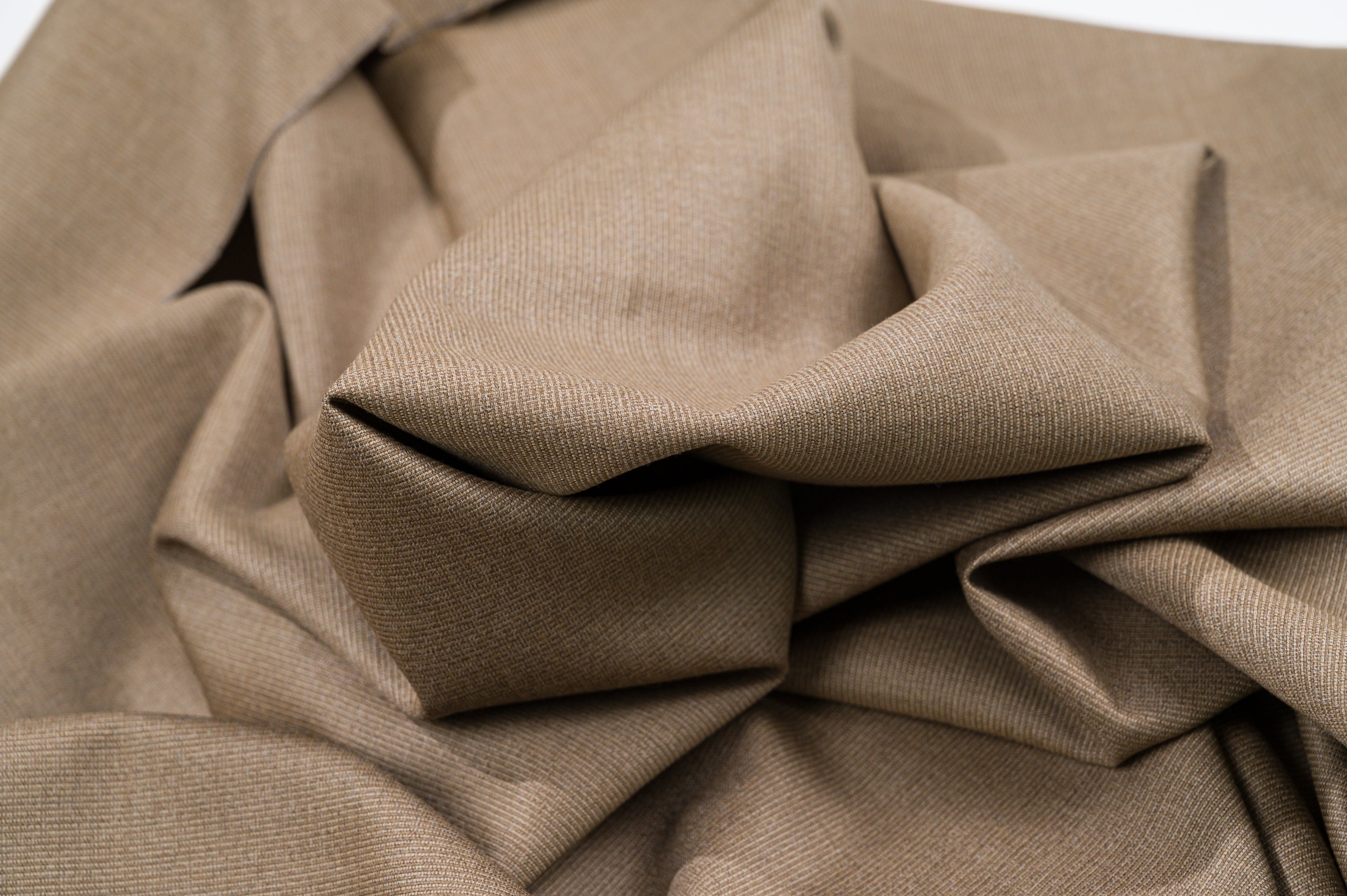 Vintage 100% Wool Suiting - 3.1m - 295g - Golden Beige Twill - Ideal for Suits