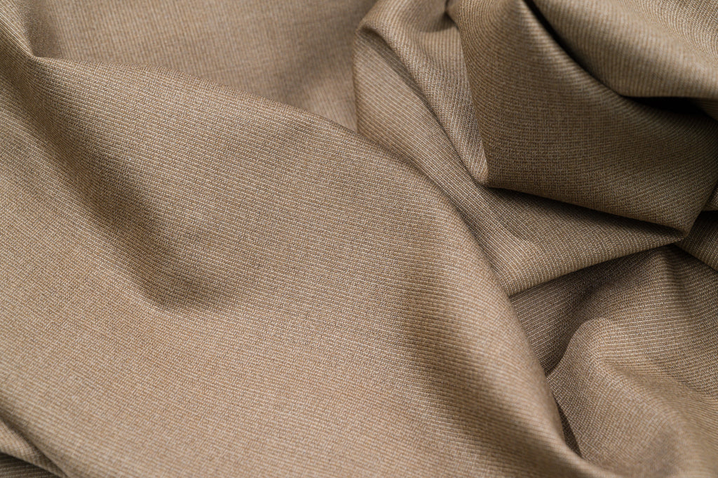 Vintage 100% Wool Suiting - 3.1m - 295g - Golden Beige Twill - Ideal for Suits