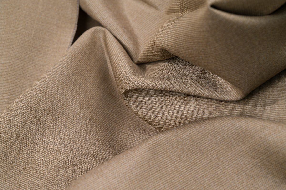 Vintage 100% Wool Suiting - 3.1m - 295g - Golden Beige Twill - Ideal for Suits