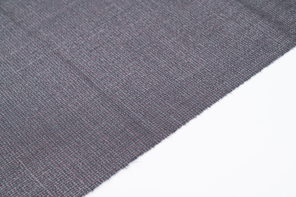 Vintage 100% Wool Fabric - 2.8m - 270g - Mid-Grey Micro-Check Suiting