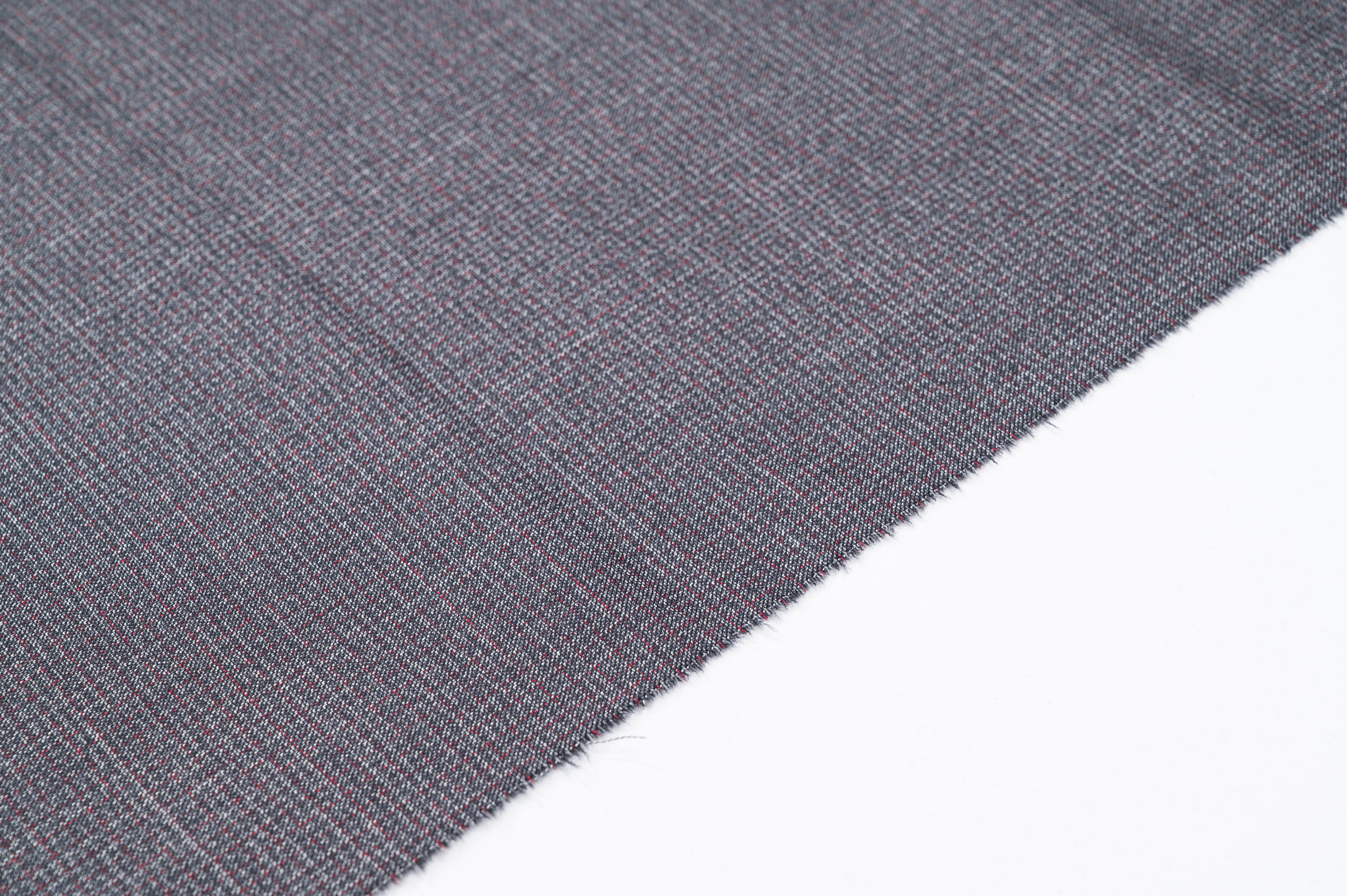 Vintage 100% Wool Fabric - 2.8m - 270g - Mid-Grey Micro-Check Suiting