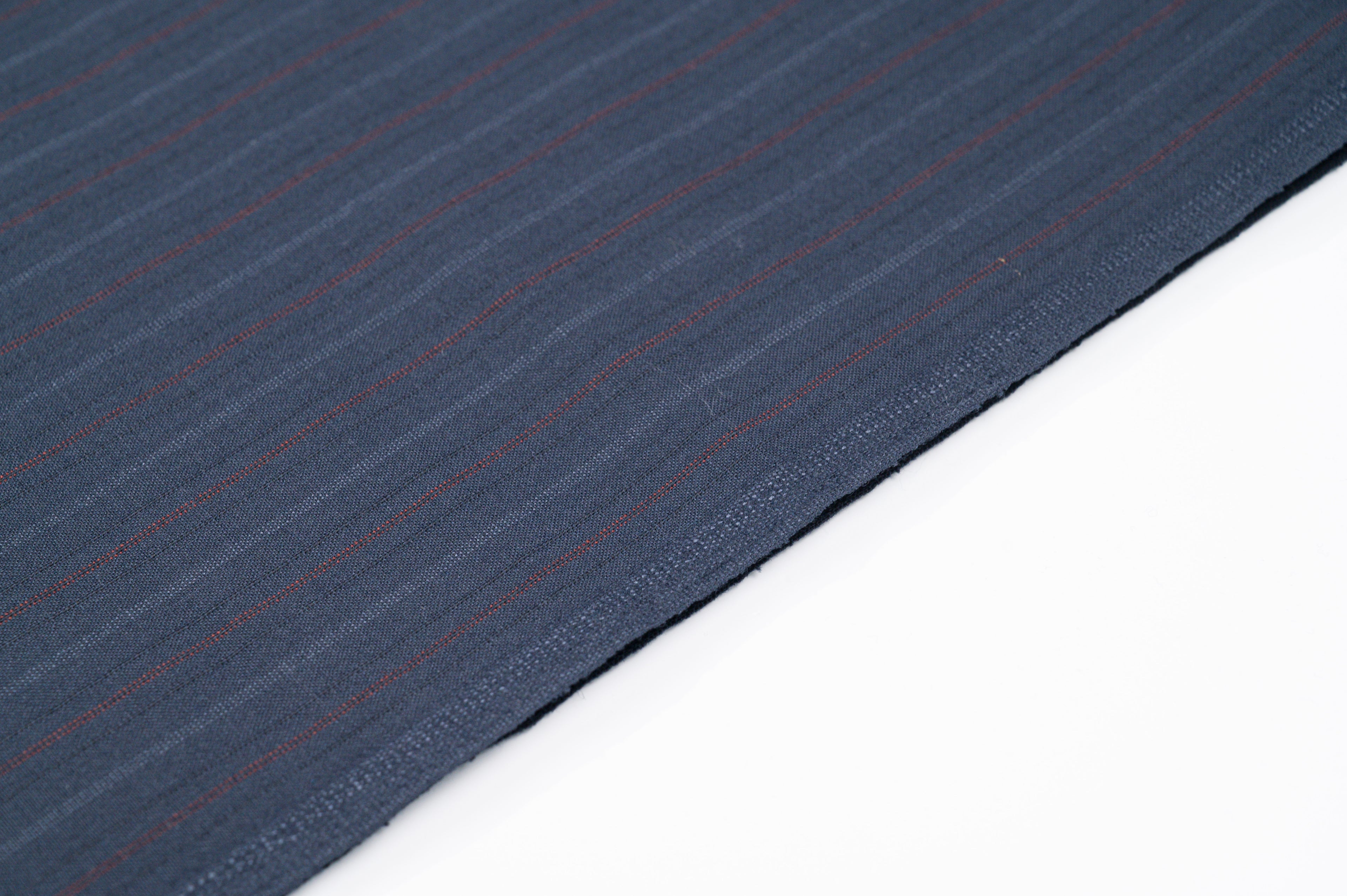 Vintage Navy Pinstripe Wool - 100% Virgin Wool - 265g - Alternate Red & Blue